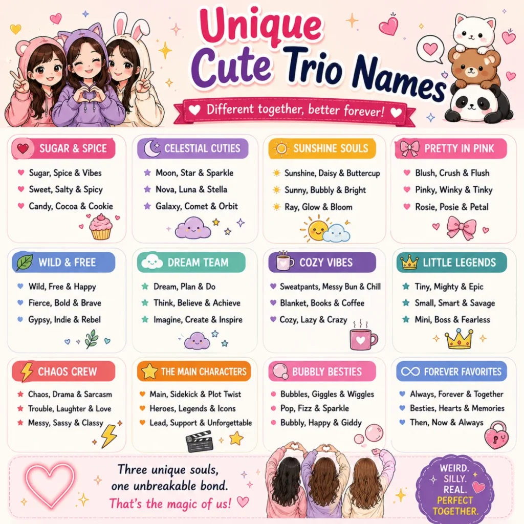 Unique Cute Trio Names ๐