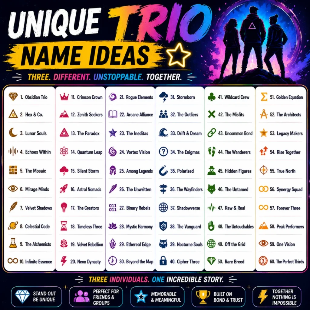 Unique Trio Name Ideas ๐