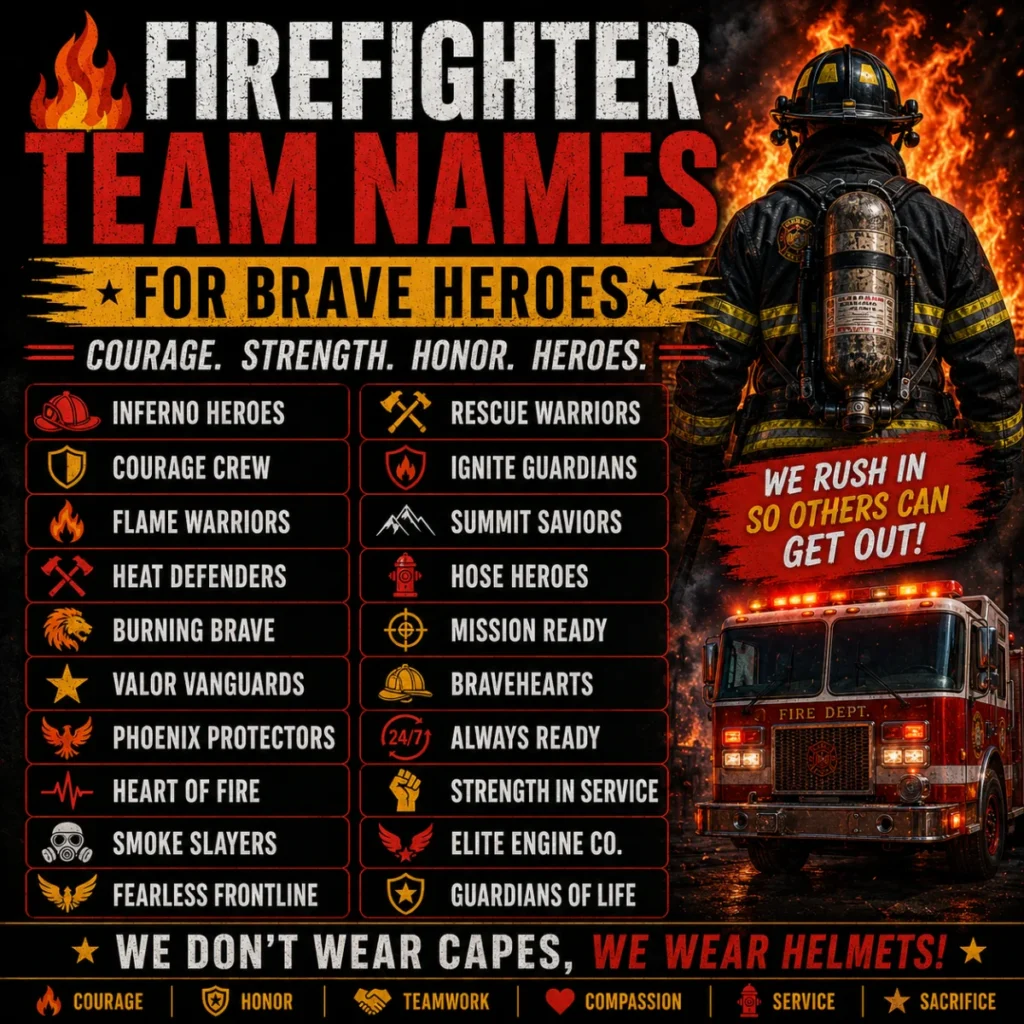 🔥 Firefighter Team Names for Brave Heroes
