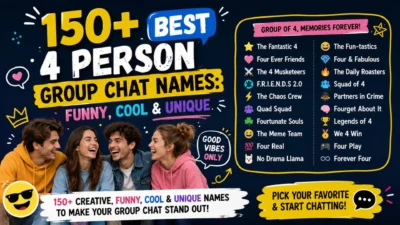 4 Person Group Chat Names