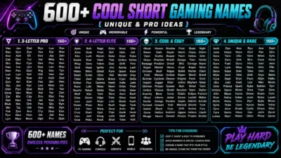 Cool Short Gaming Names