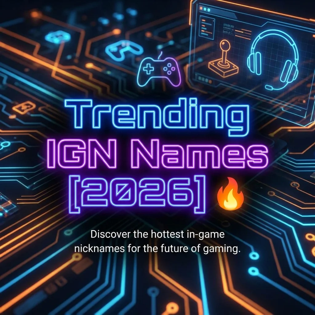 Trending IGN Names 2026 with stylish, cool, and unique in-game name ideas for gamers across popular online games