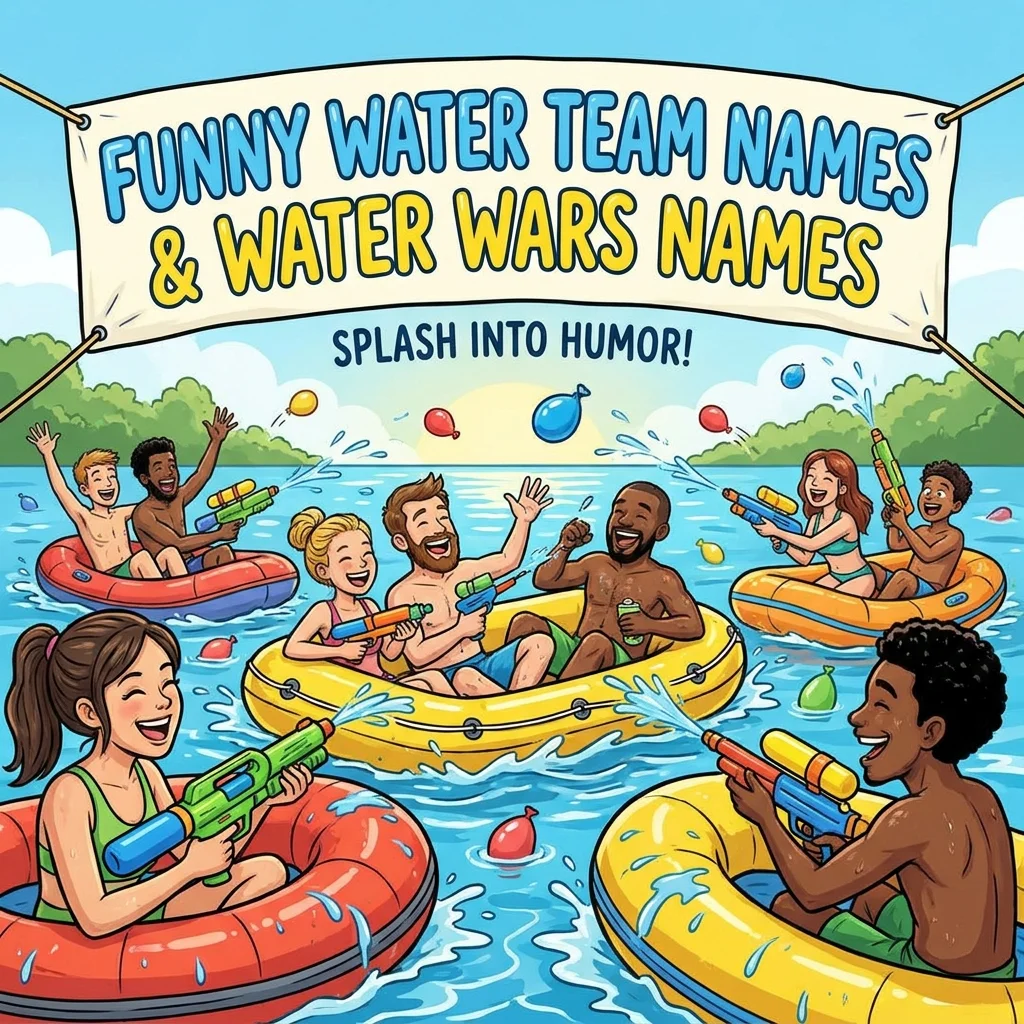Funny water team names and Water Wars names for fun, splashy competitions