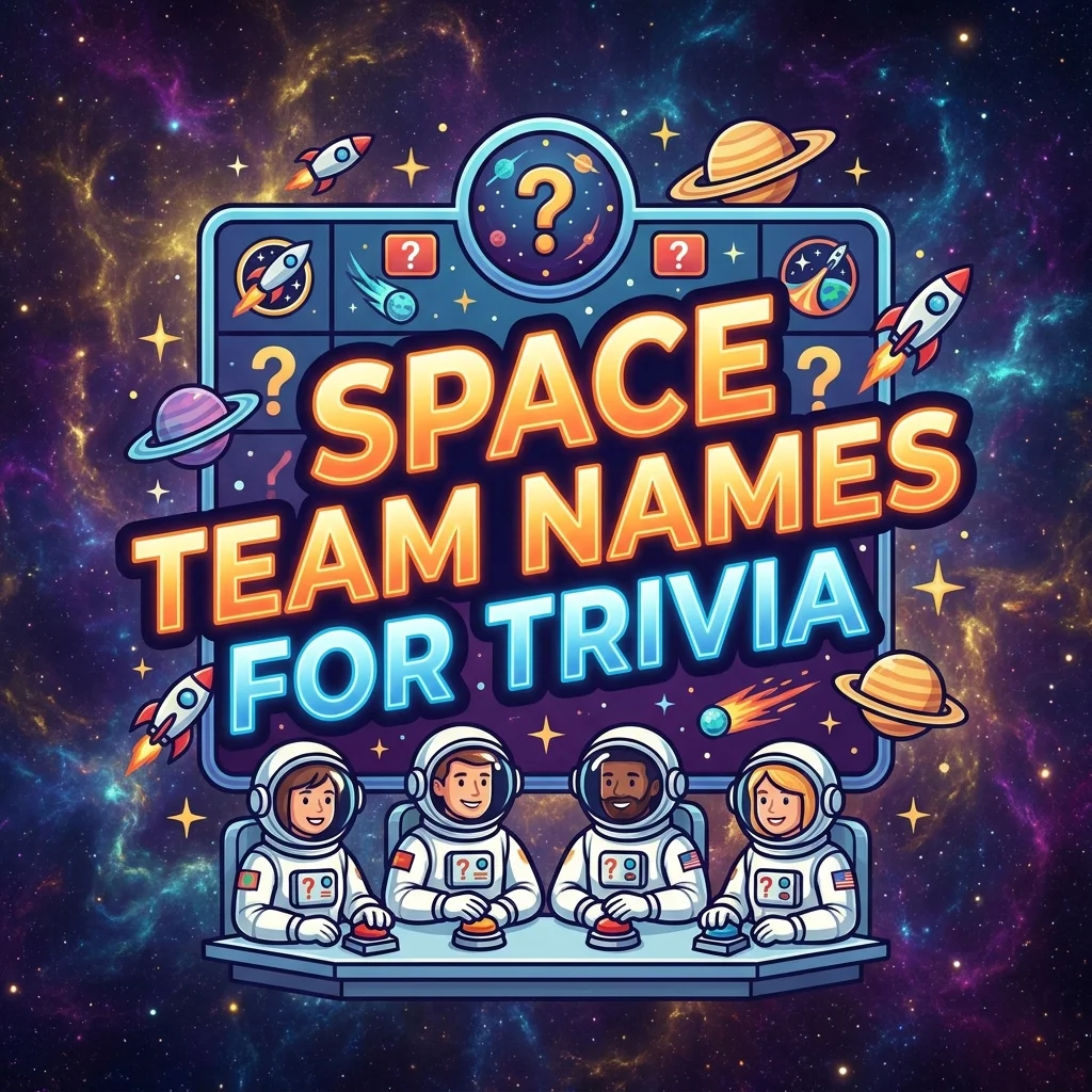 Space team names for trivia with creative galaxy and astronomy-inspired ideas
