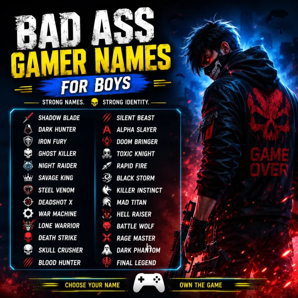 Bad Ass Gamer Names for Boys