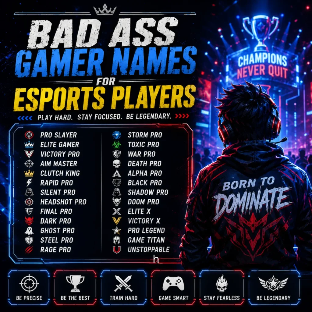 Bad Ass Gamer Names for Esports Players