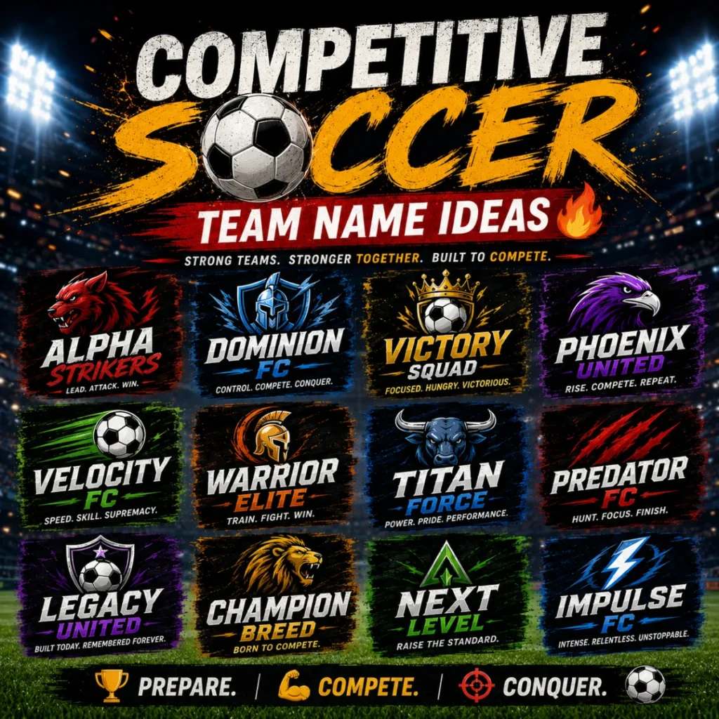 Competitive Soccer Team Name Ideas 🔥