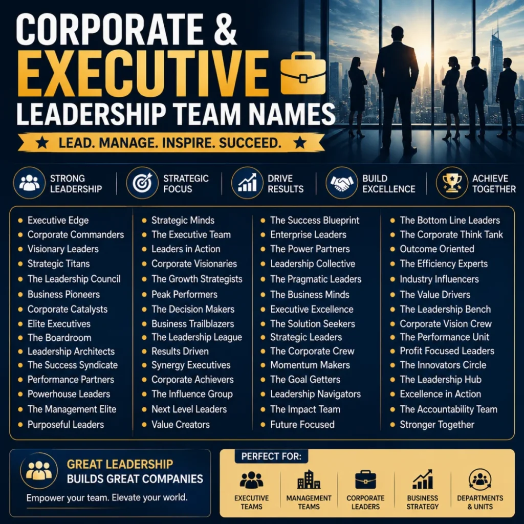 Corporate & Executive Leadership Team Names ๐ผ