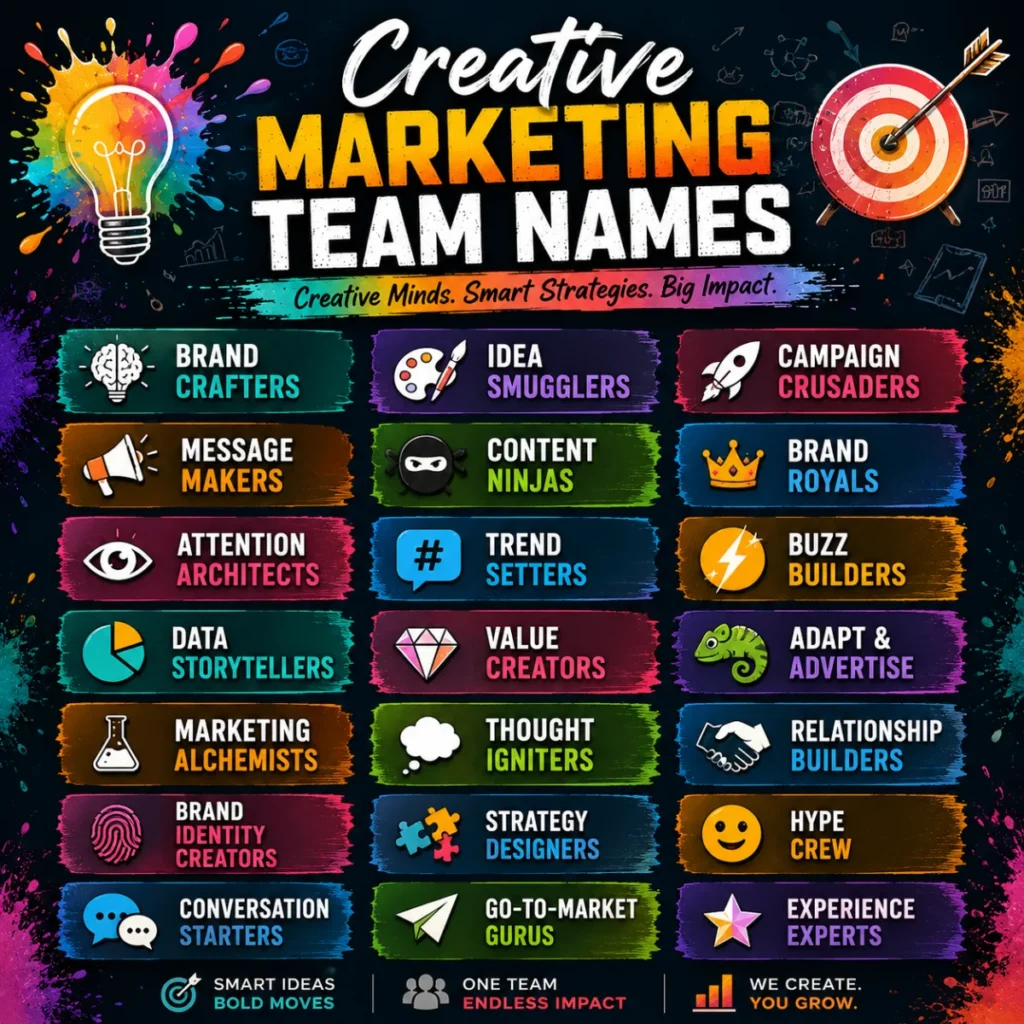 Creative Marketing Team Names ๐จ