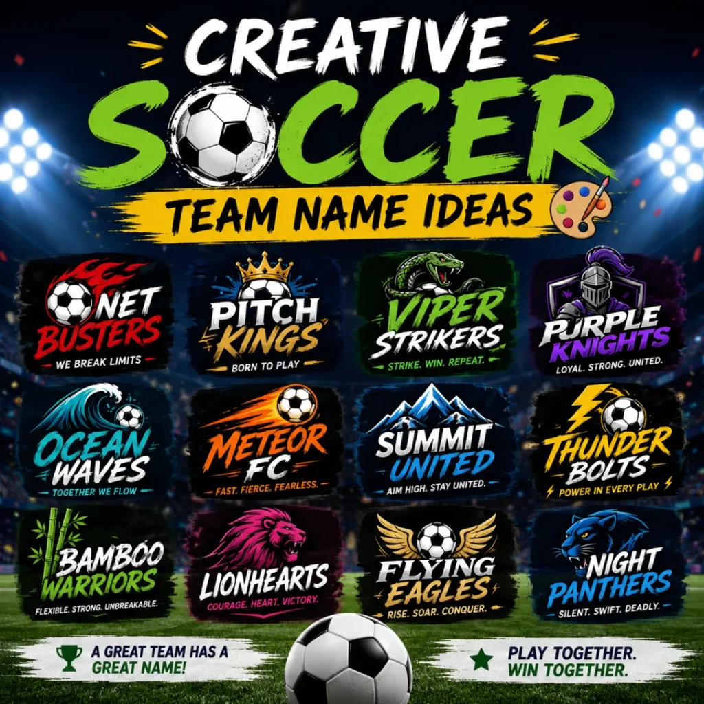 Creative Soccer Team Name Ideas 🎨