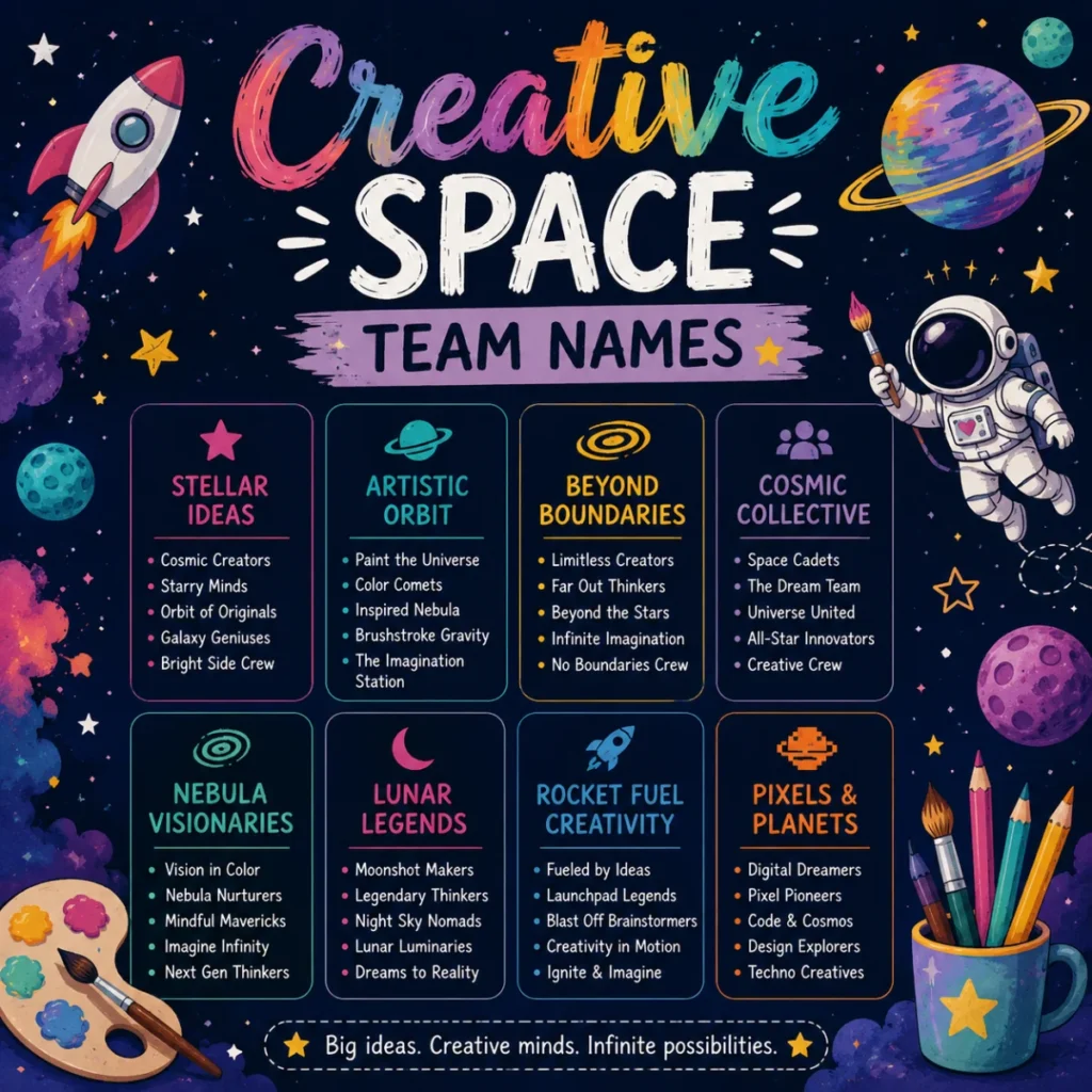 Creative Space Team Names 🎨