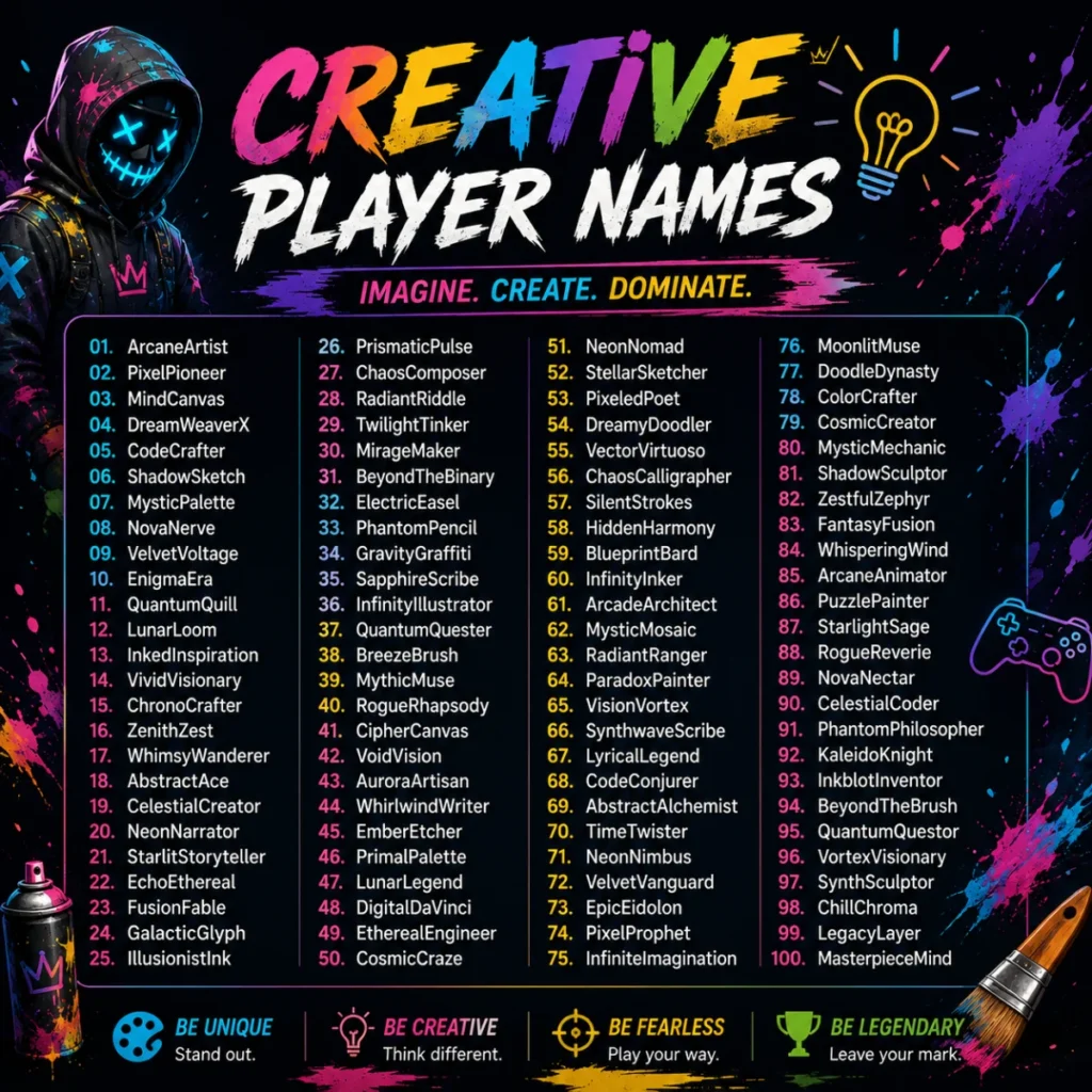 Creative Player Names 🎨