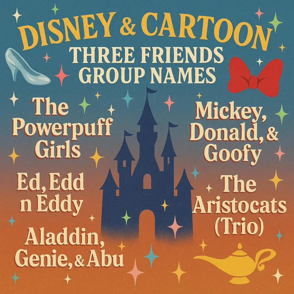 Disney & Cartoon Three Friends Group Names 🏰
