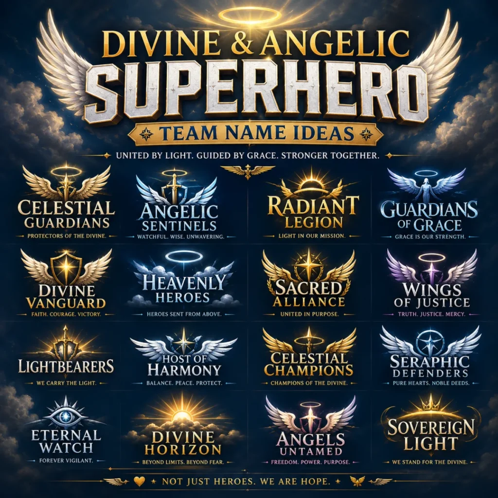 Divine & Angelic Superhero Team Name Ideas 👼