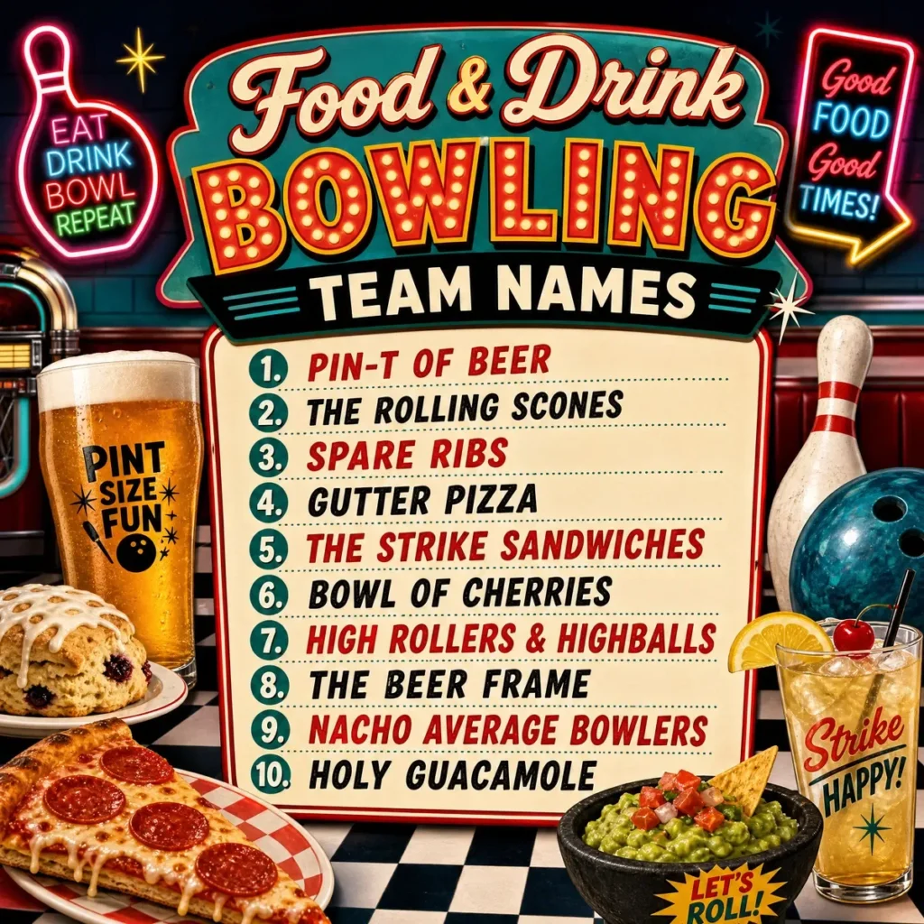 Food & Drink Bowling Team Names ๐