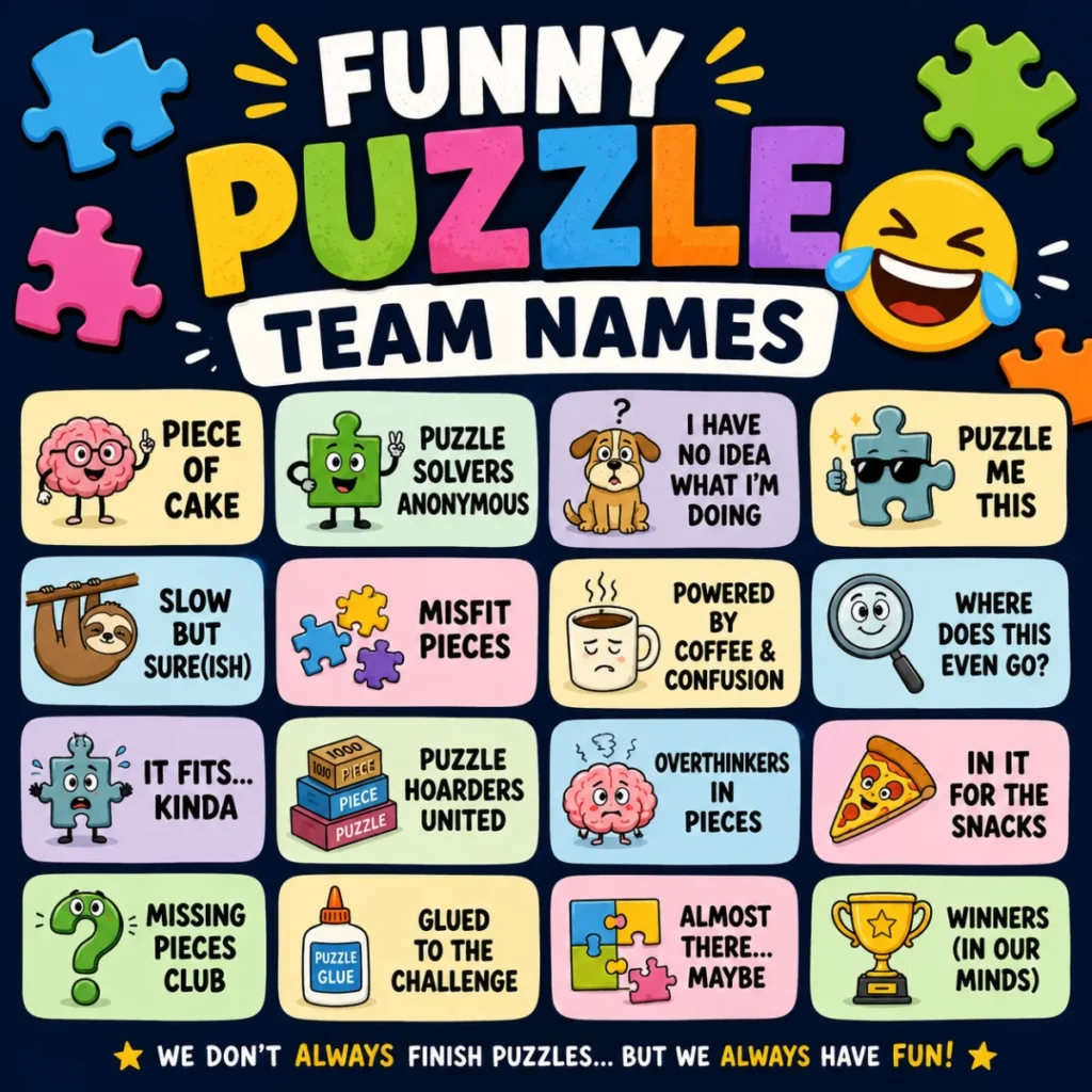 Funny Puzzle Team Names 😂
