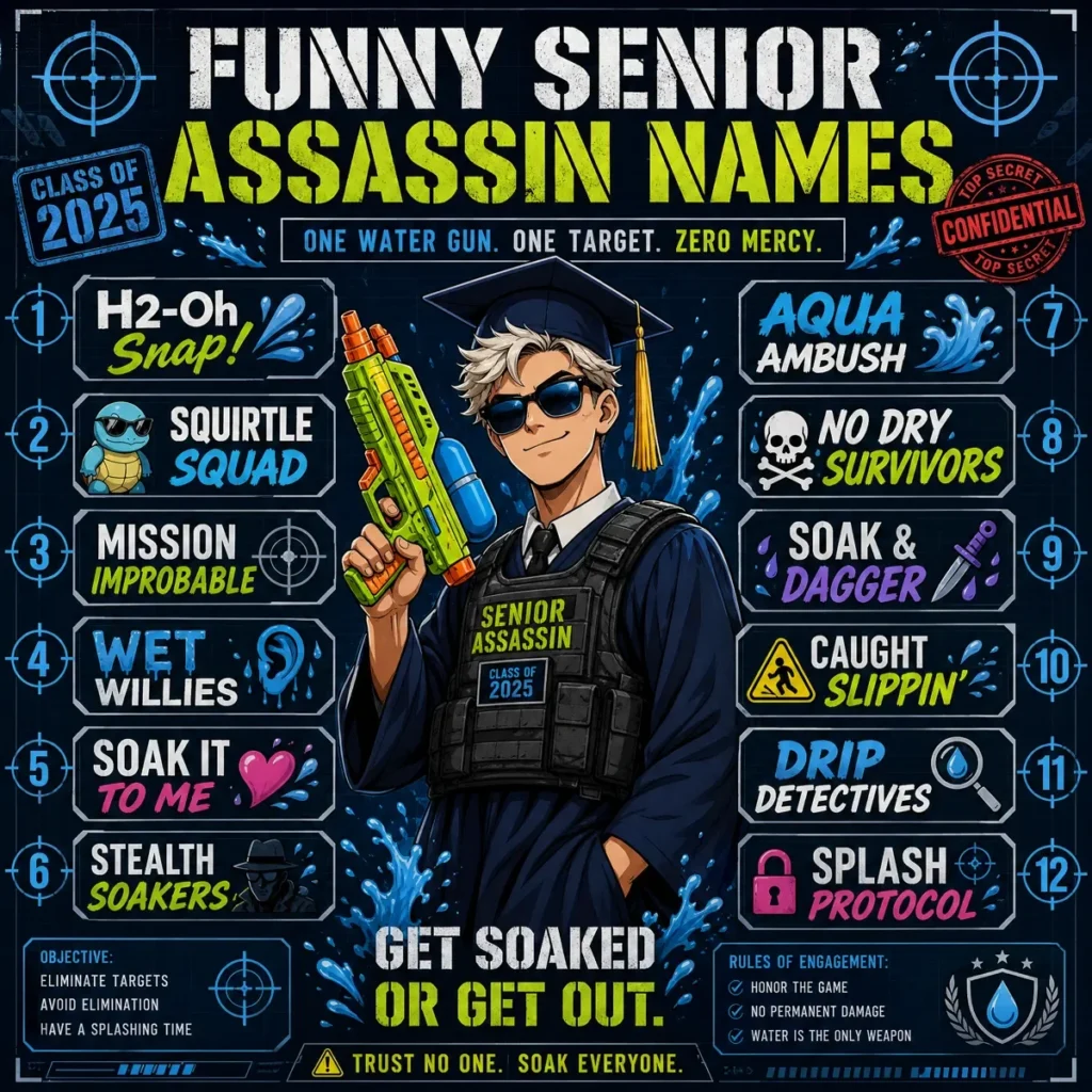 Funny Senior Assassin Names 😂