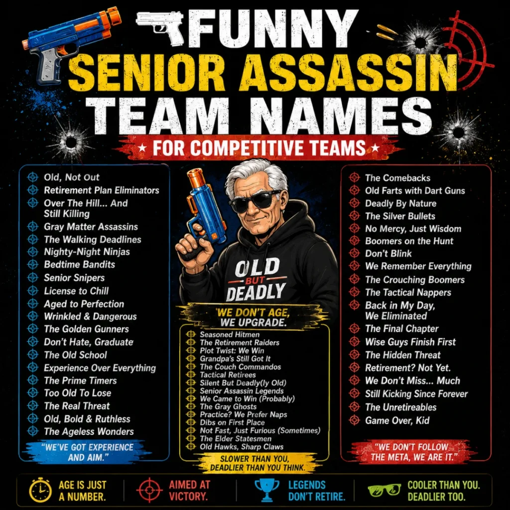 🔫 Funny Senior Assassin Team Names for Competitive Teams
