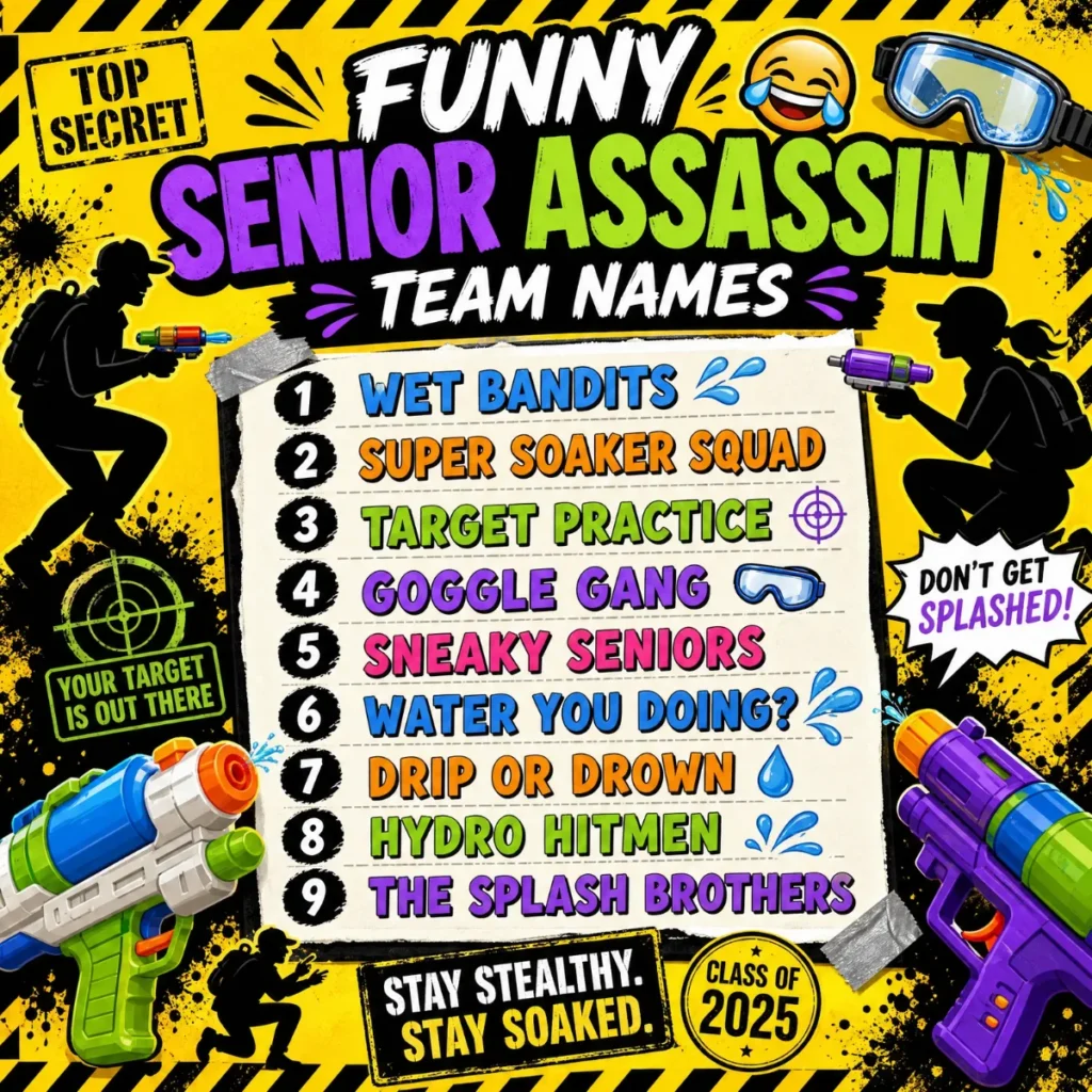 Funny Senior Assassin Team Names 😂
