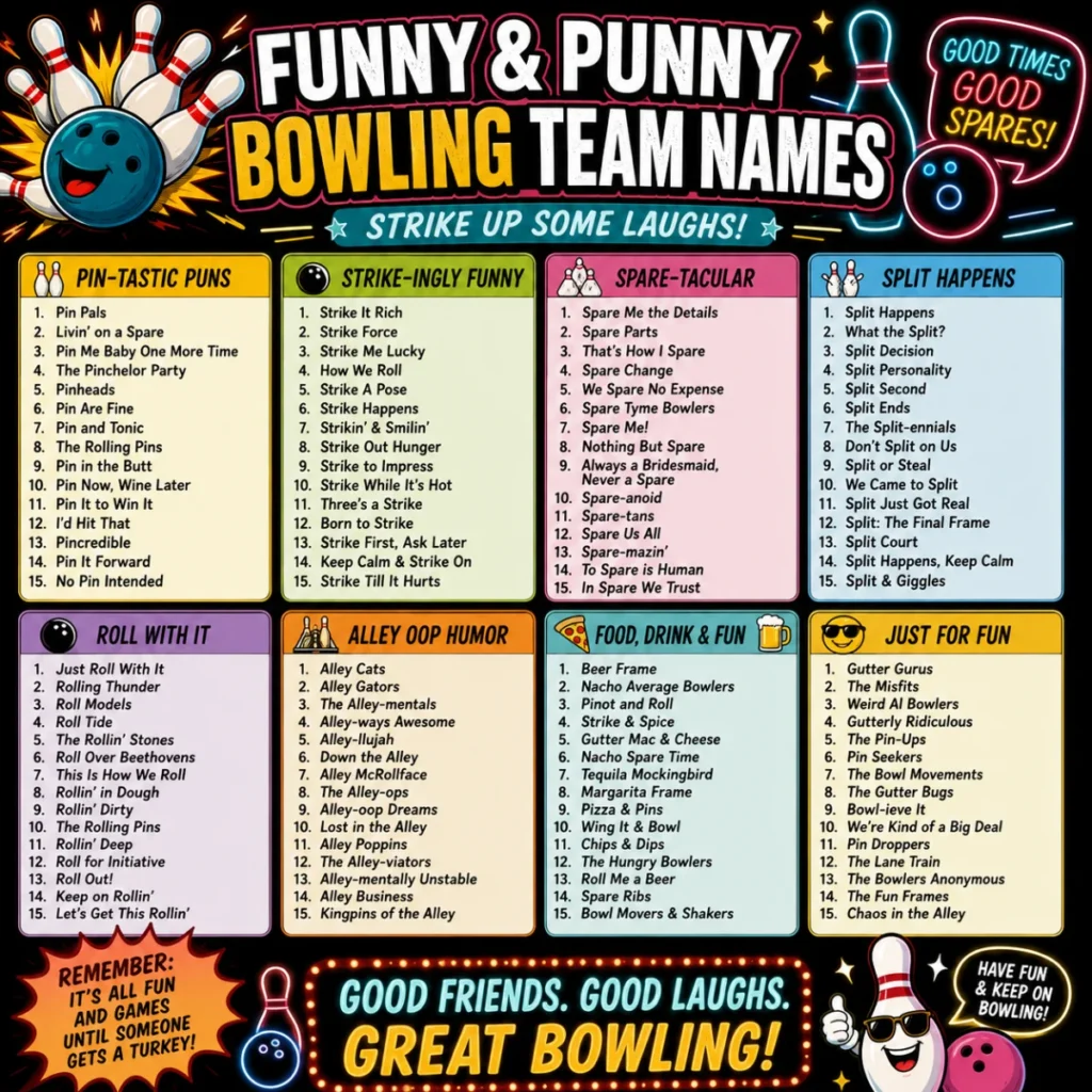 Funny & Punny Bowling Team Names ๐