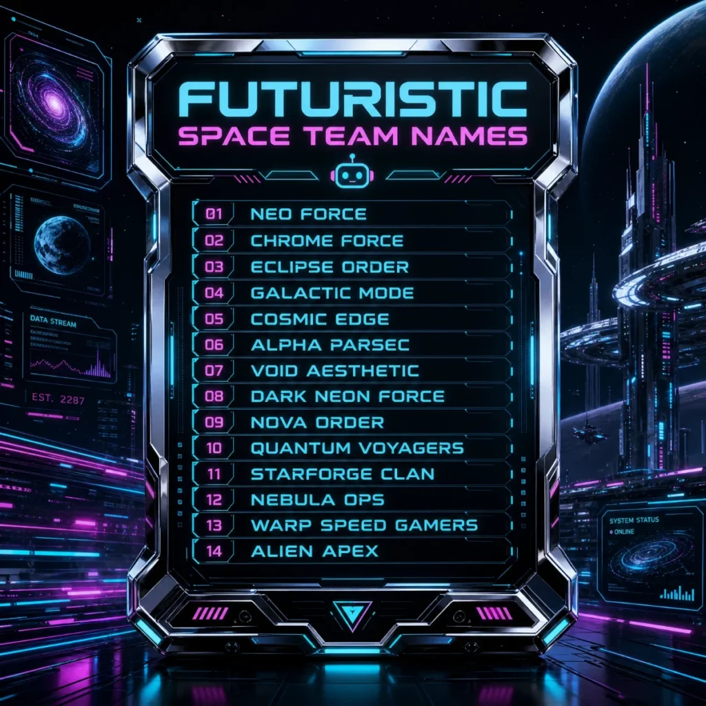 Futuristic Space Team Names 🤖