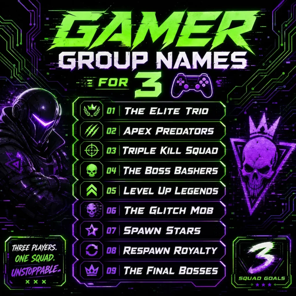 Group of 3 Names for Gamers 🎮