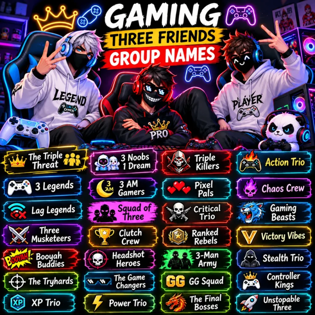 Gaming Three Friends Group Names 🎮