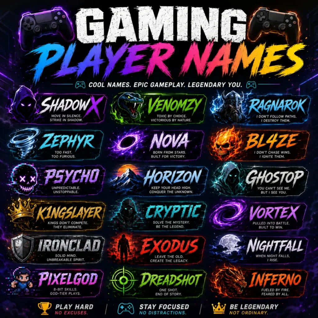 Gaming Player Names 🎮