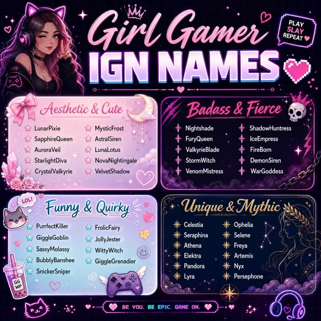 Girl Gamer IGN Names ๐ฉโ๐ค