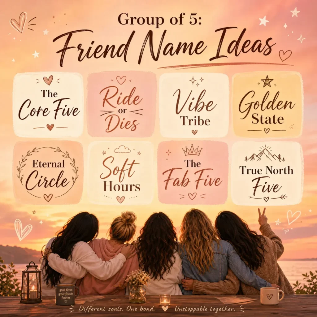 Group of 5 Name Ideas for Friends 🤝