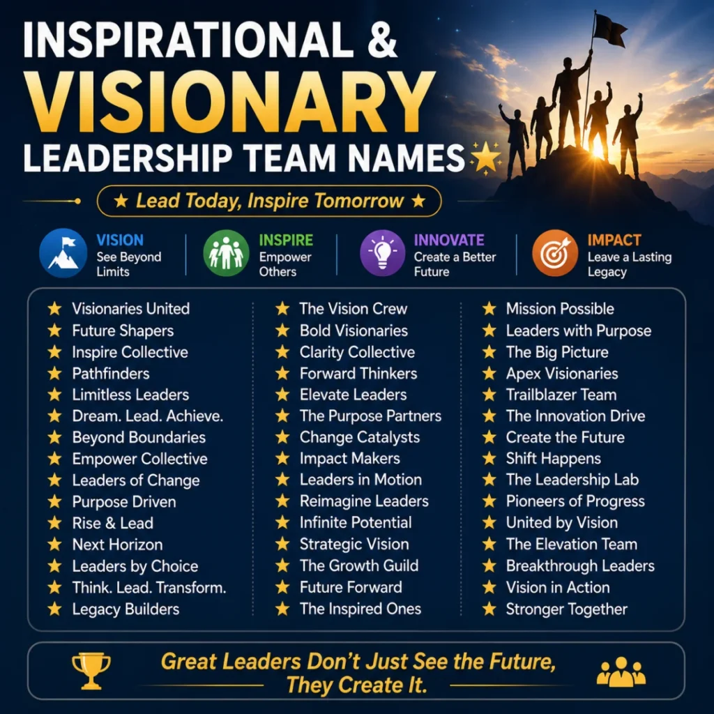 Inspirational & Visionary Leadership Team Names ๐