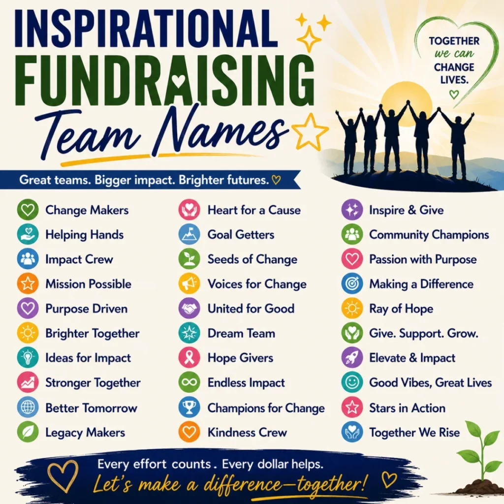 Inspirational Fundraising Team Names ๐