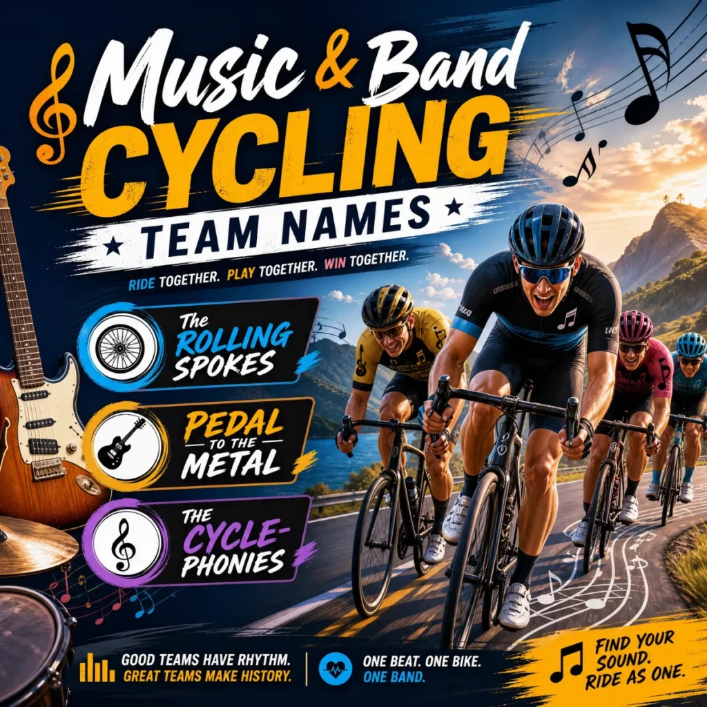 Music & Band Cycling Team Names 🎵