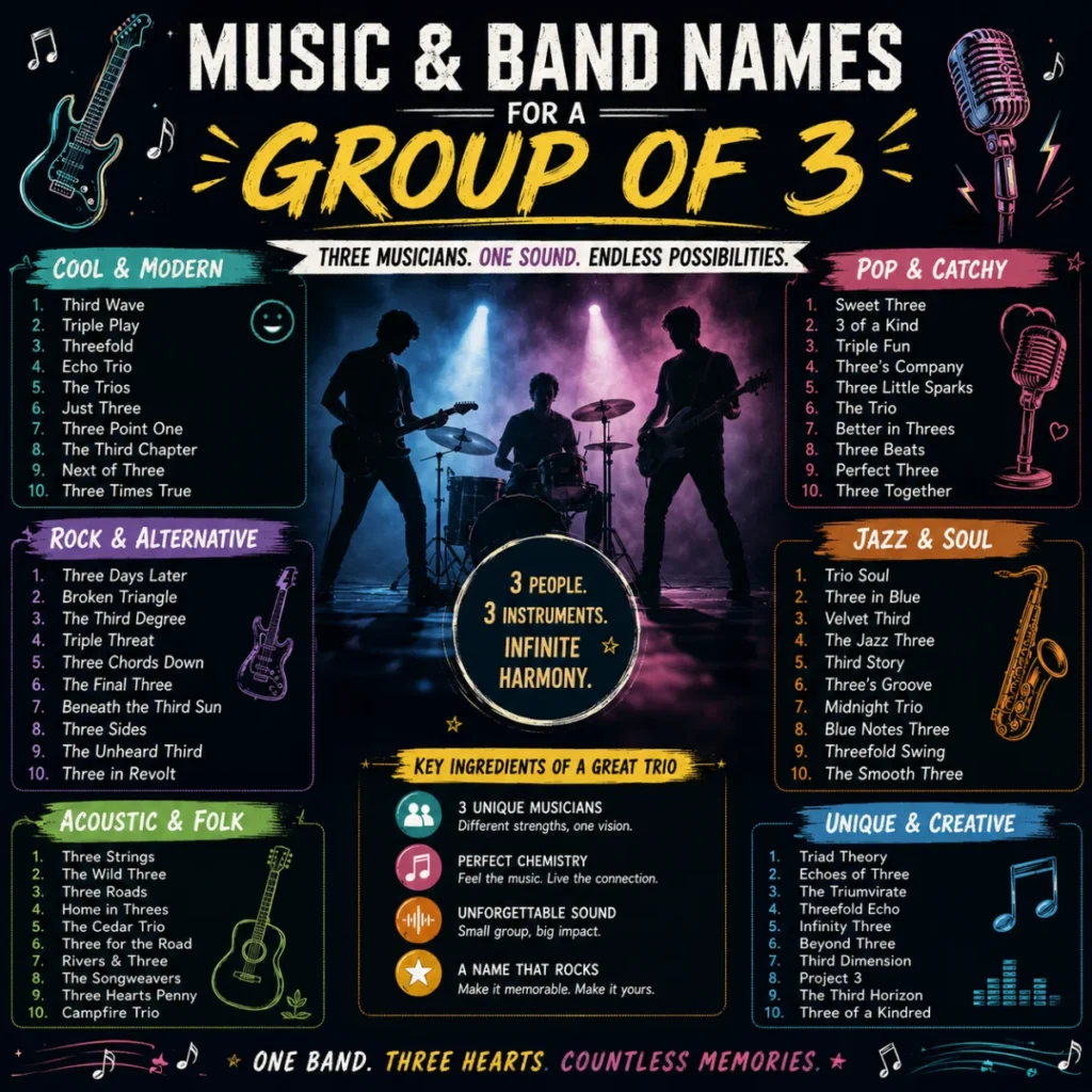 Music & Band Names for a Group of 3 🎵