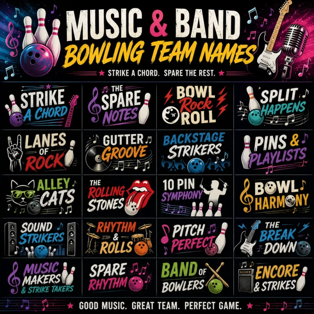 Music & Band Bowling Team Names ๐ต