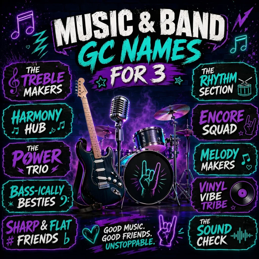 Music & Band GC Names for 3 🎵