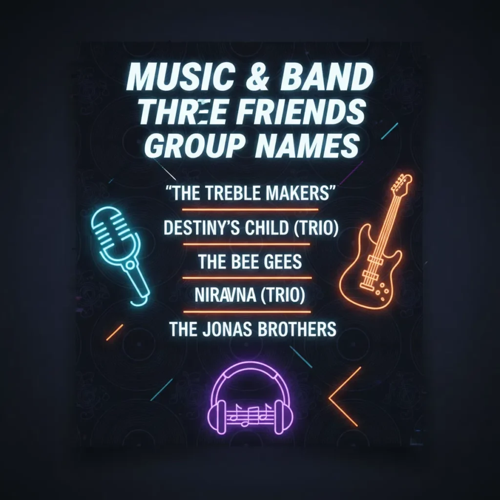 Music & Band Three Friends Group Names 🎵