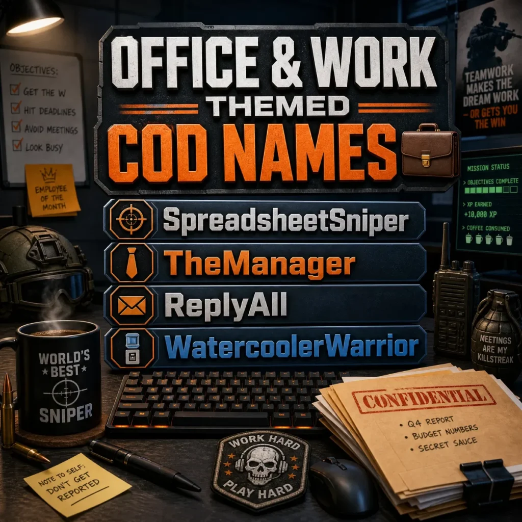 Office & Work Themed COD Names 💼