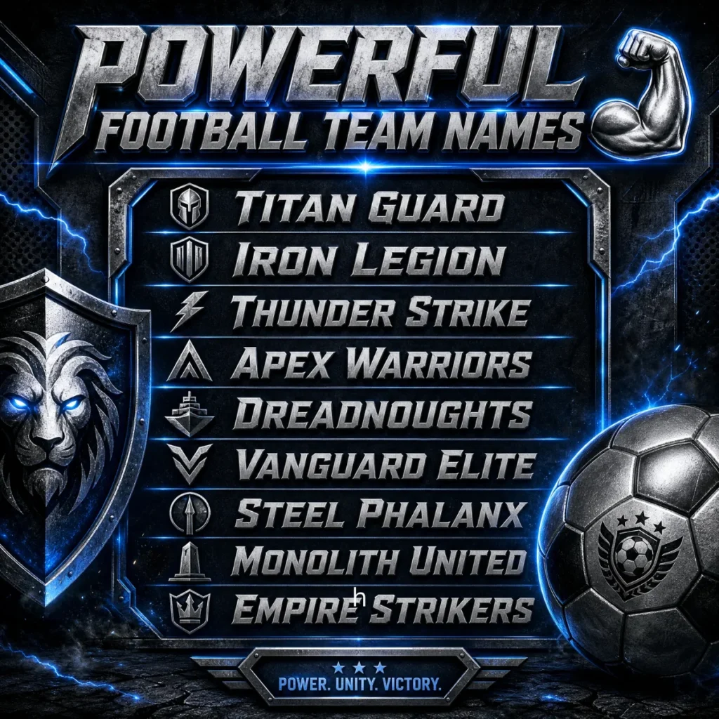 Powerful Football Team Names 💪