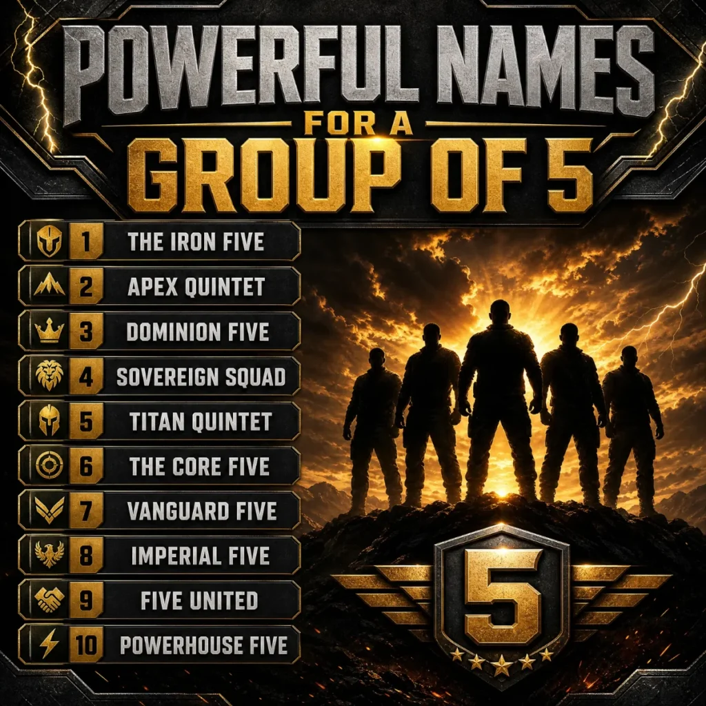 Powerful Group of 5 Name Ideas 💪