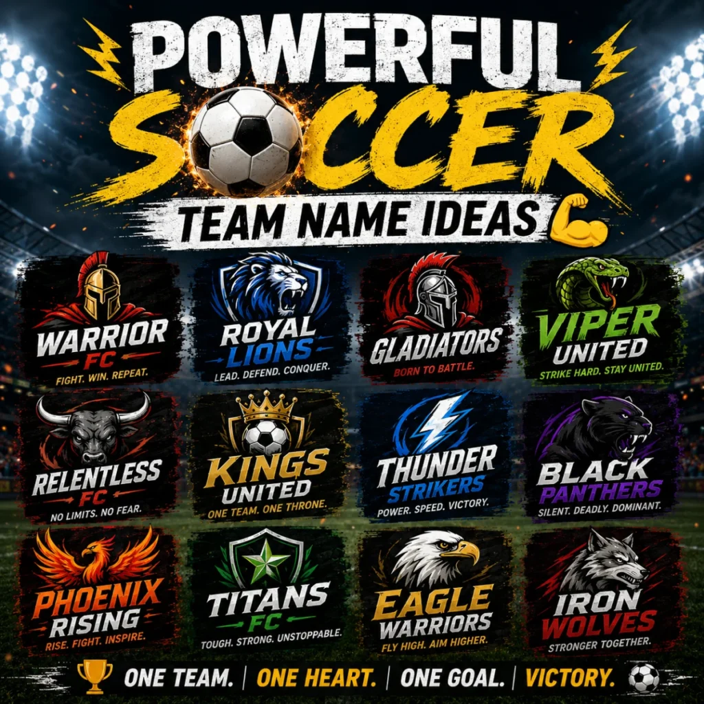 Powerful Soccer Team Name Ideas 💪