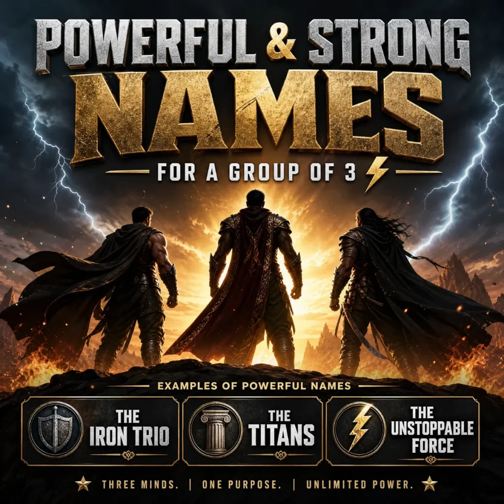 Powerful & Strong Names for a Group of 3 ⚡