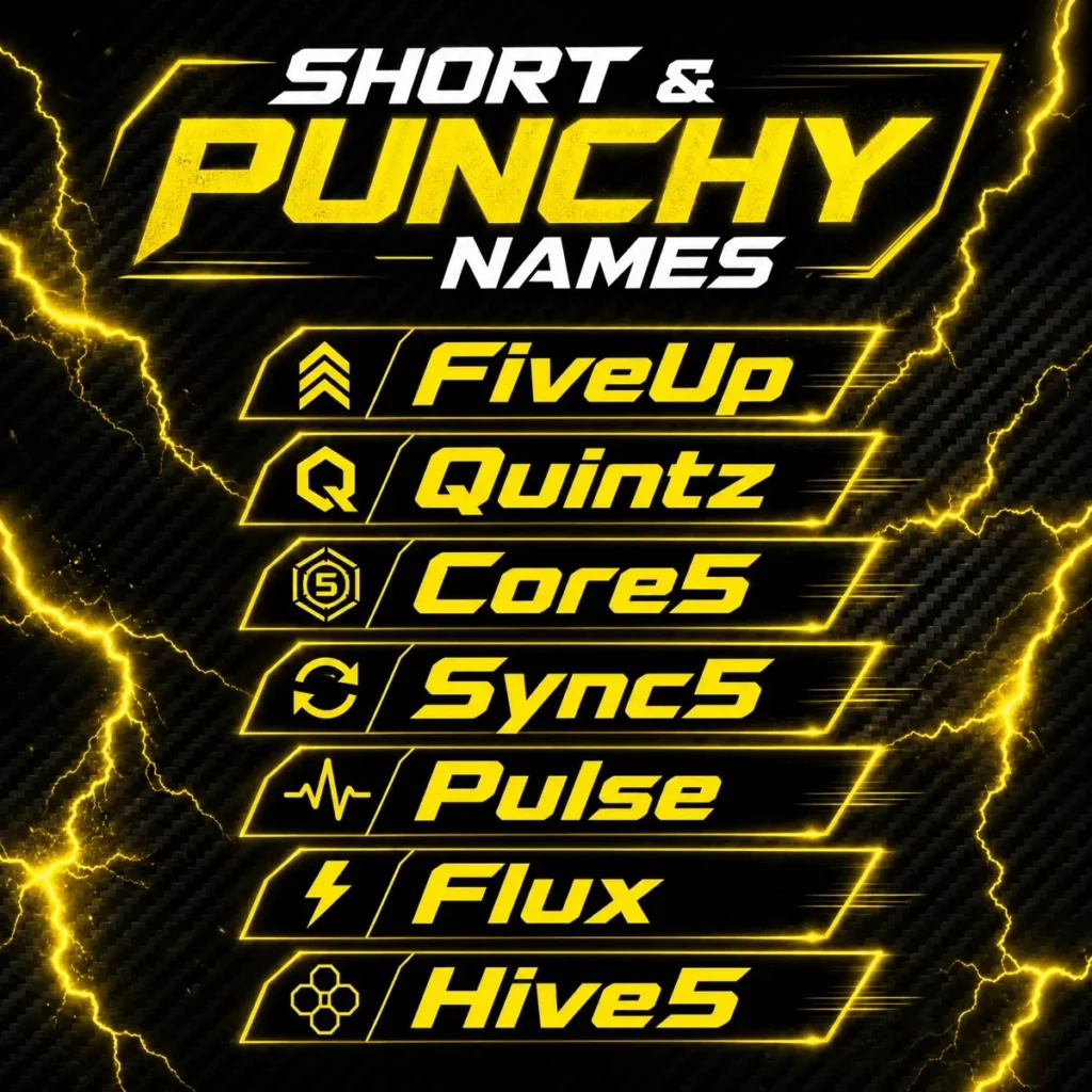 Short Group of 5 Name Ideas ⚡