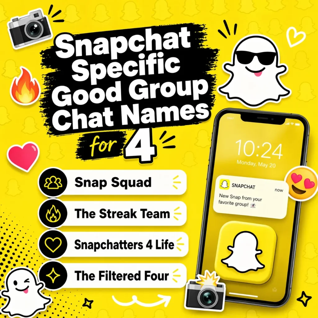 Snapchat Specific Good Group Chat Names for 4 📸