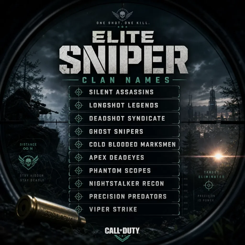 Sniper Good Clan Names for COD 🎯