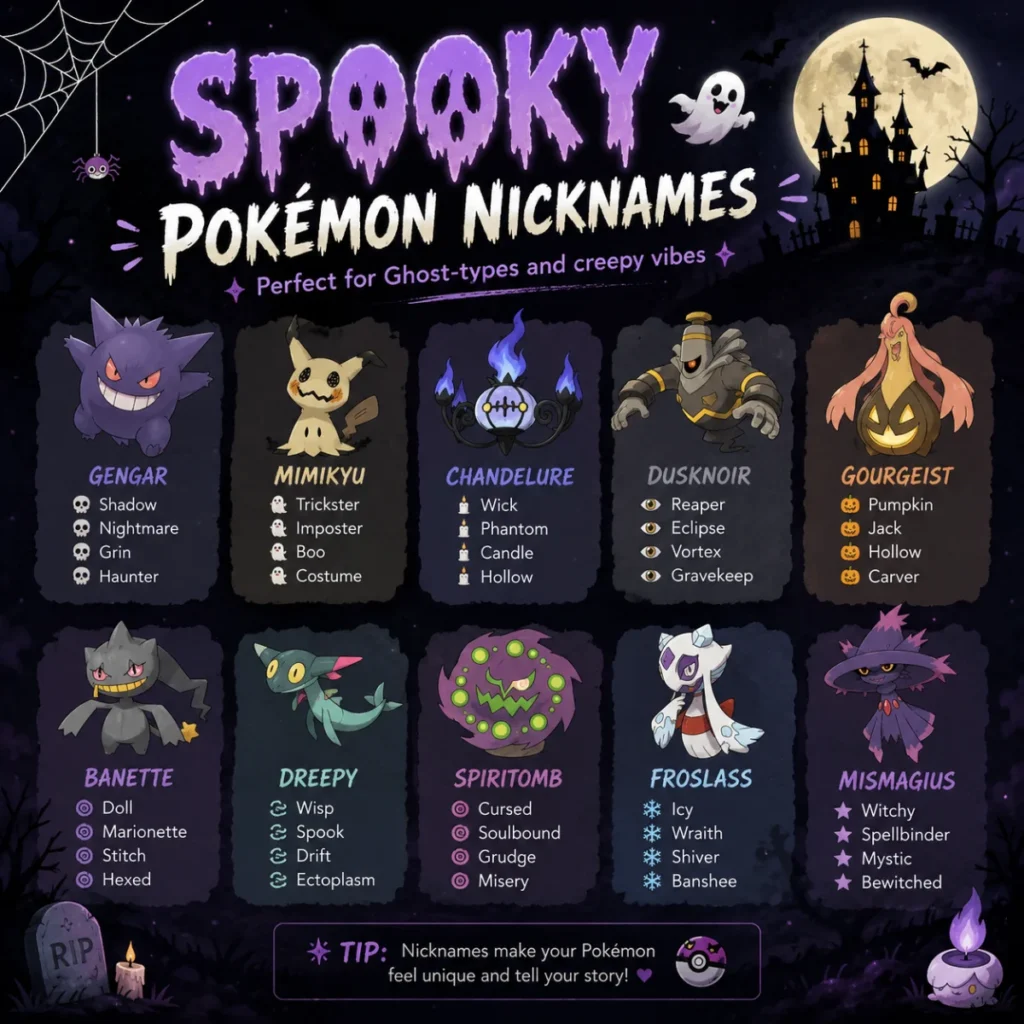 Spooky Pokemon Nicknames ๐ป