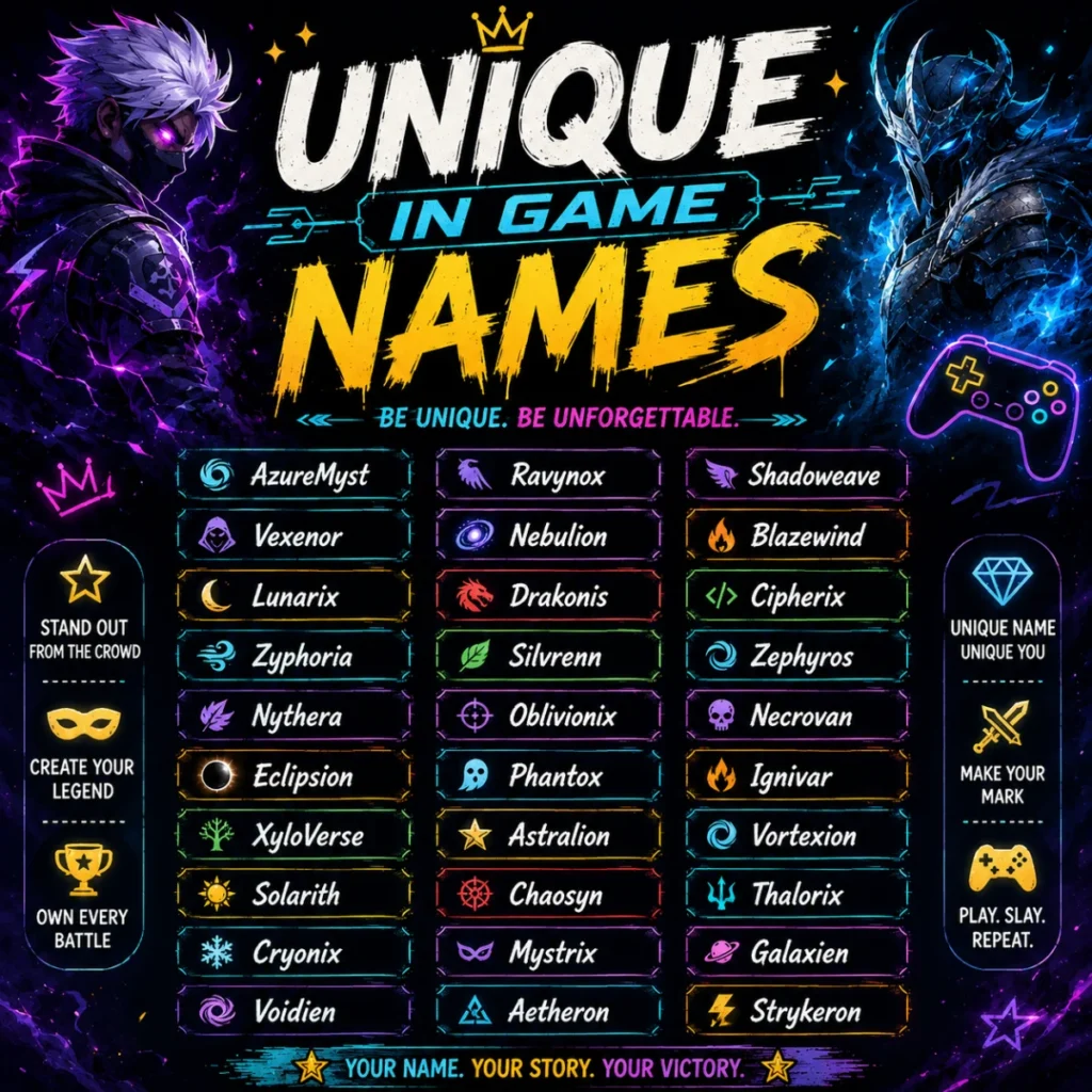 Unique In Game Names 🌟