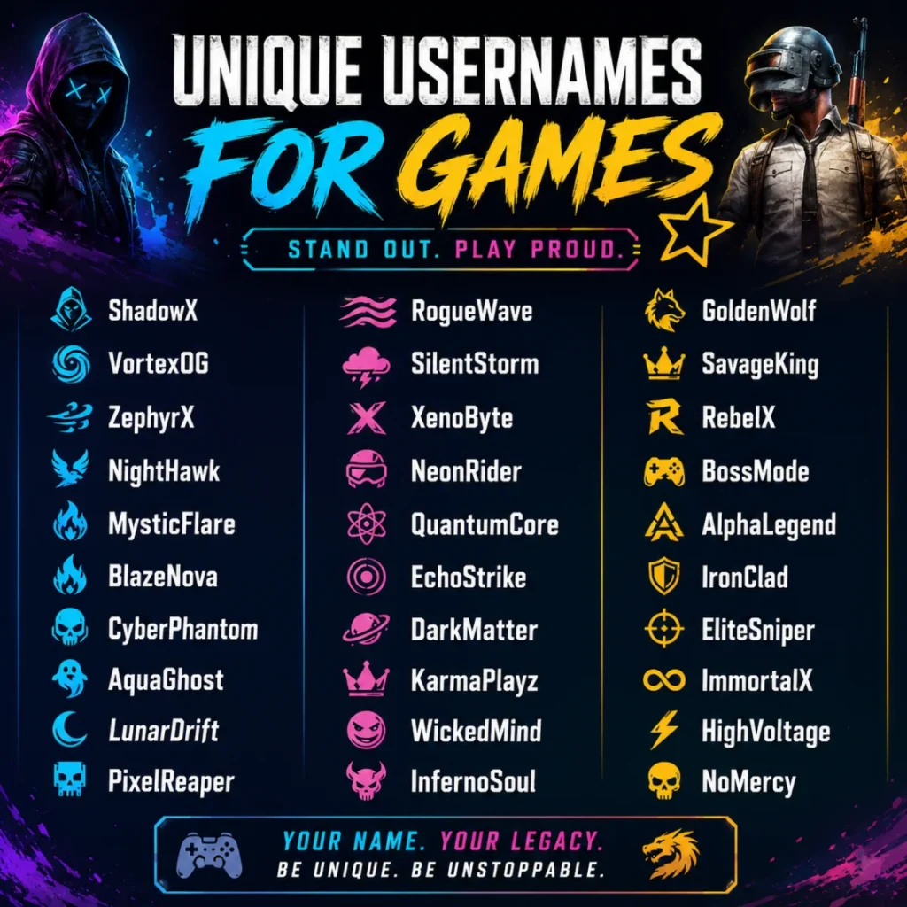 Unique Usernames for Games 🌟