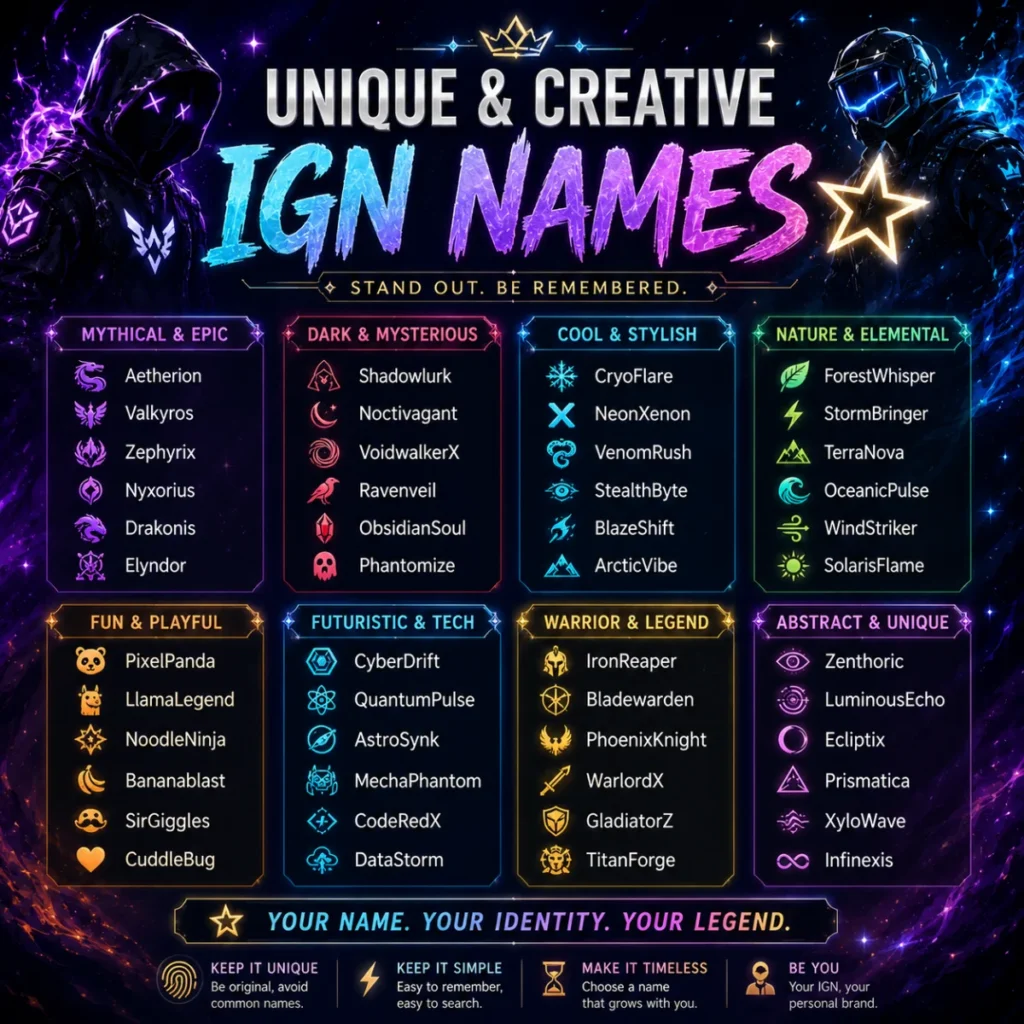 Unique & Creative IGN Names ๐