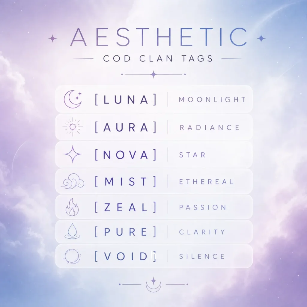 ✨ Good Clan Tags for COD – Aesthetic Clean Style